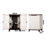 Livsip Outdoor Storage Cabinet Adjustable Lockable Beige