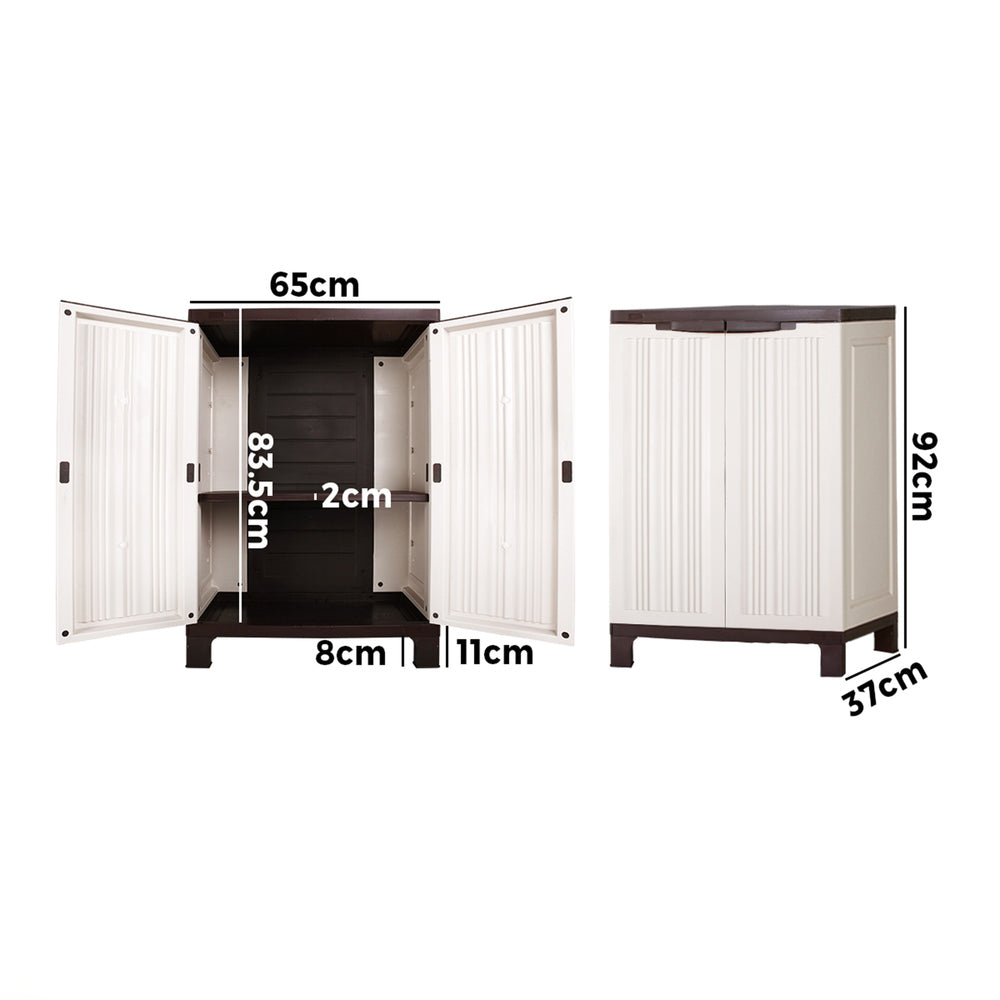 Livsip Outdoor Storage Cabinet Adjustable Lockable Beige