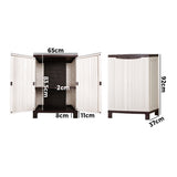 Livsip Outdoor Storage Cabinet Adjustable Lockable Beige - 45-Degree Angle