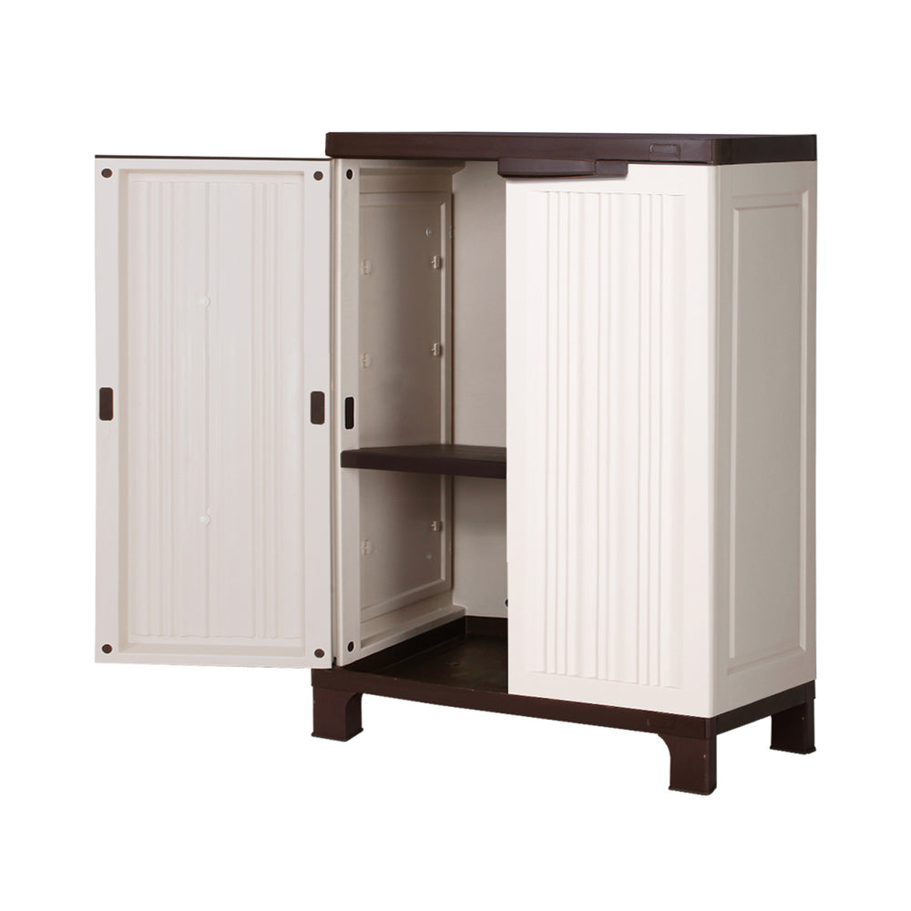 Livsip Outdoor Storage Cabinet Adjustable Lockable Beige
