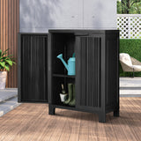 Livsip Outdoor Storage Cabinet Adjustable Lockable Black - Rear View