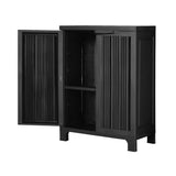 Livsip Outdoor Storage Cabinet Adjustable Lockable Black - 45-Degree Angle