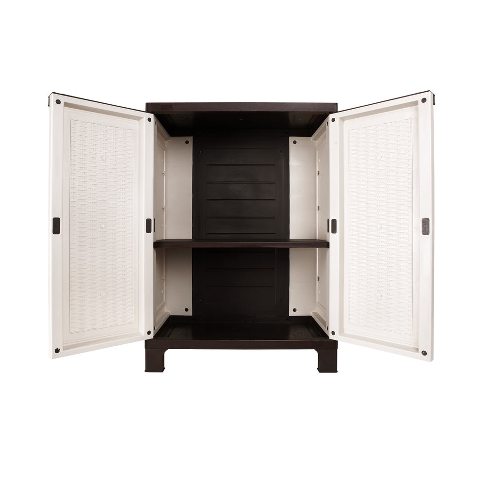 Livsip Outdoor Storage Cabinet Removable Shelf Lockable Beige