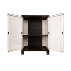 Livsip Outdoor Storage Cabinet Removable Shelf Lockable Beige
