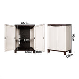 Livsip Outdoor Storage Cabinet Removable Shelf Lockable Beige - Top-Down View