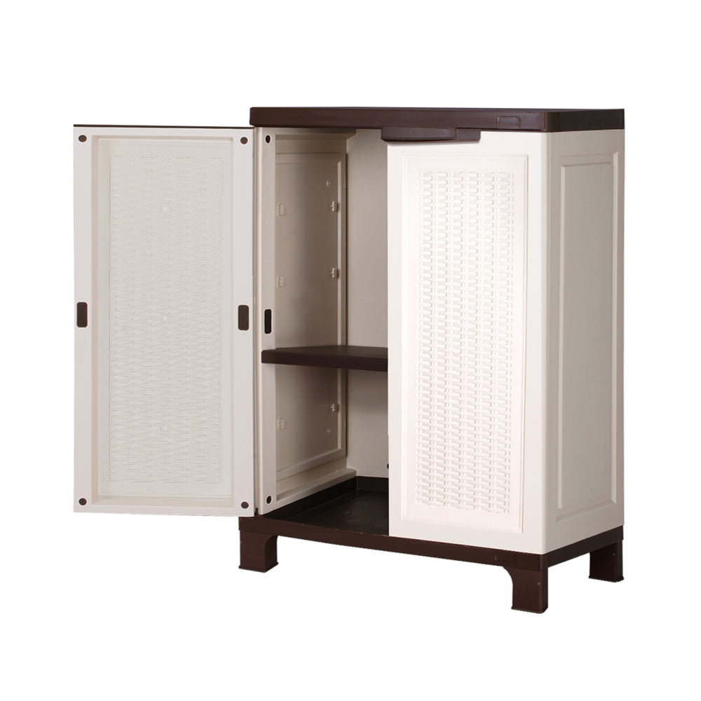 Livsip Outdoor Storage Cabinet Removable Shelf Lockable Beige