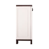Livsip Outdoor Storage Cabinet Removable Shelf Lockable Beige - Rear View