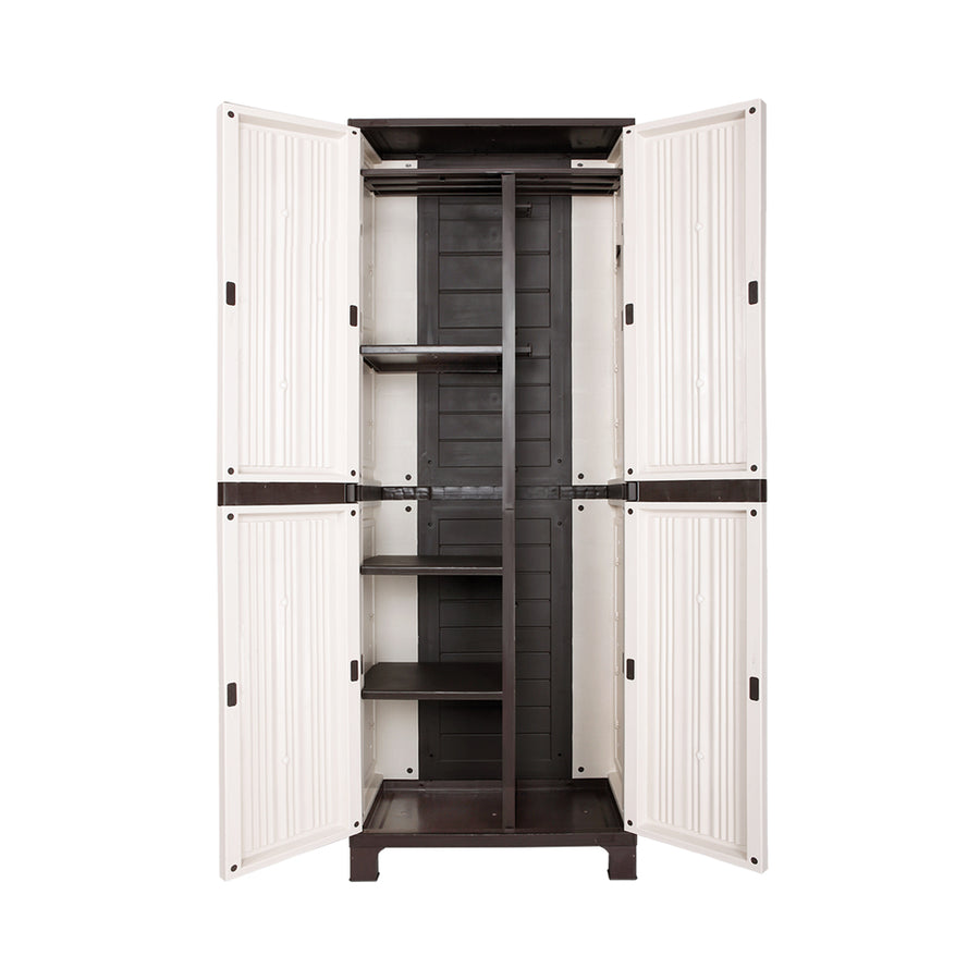 Livsip Outdoor Storage Cabinet Adjustable Lockable Tall Beige, Storage