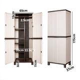 Livsip Outdoor Storage Cabinet Adjustable Lockable Tall Beige