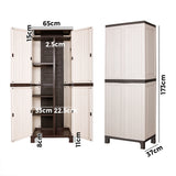 Livsip Outdoor Storage Cabinet Adjustable Lockable Tall Beige - Top-Down View
