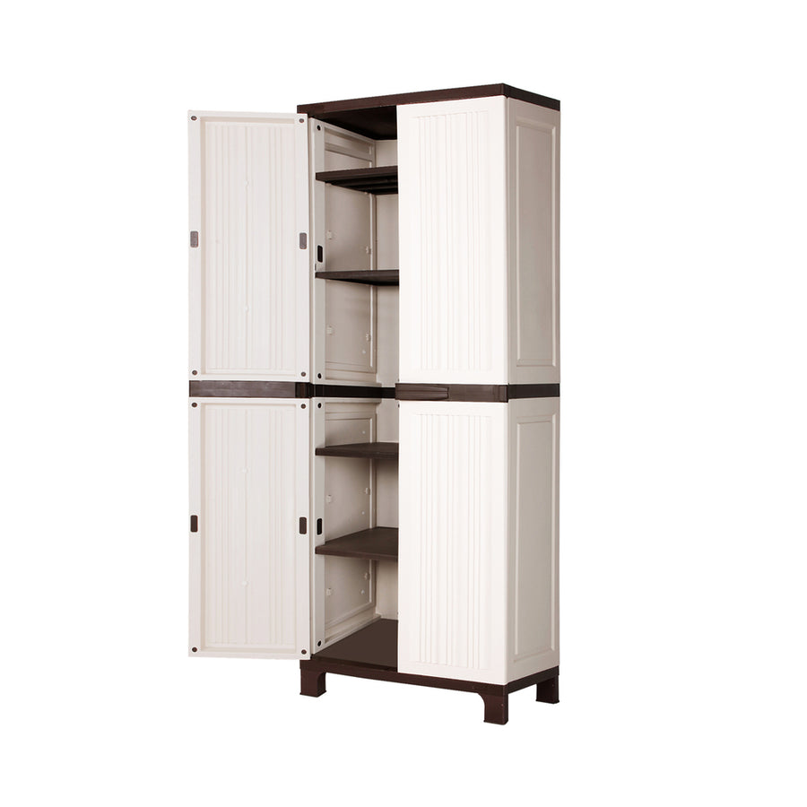 Livsip Outdoor Storage Cabinet Adjustable Lockable Tall Beige, image 7