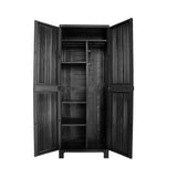 Livsip Outdoor Storage Cabinet Adjustable Lockable Tall Black - Side View