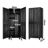 Livsip Outdoor Storage Cabinet Adjustable Lockable Tall Black