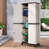 Livsip Outdoor Storage Cabinet Adjustable Lockable 6 Hooks