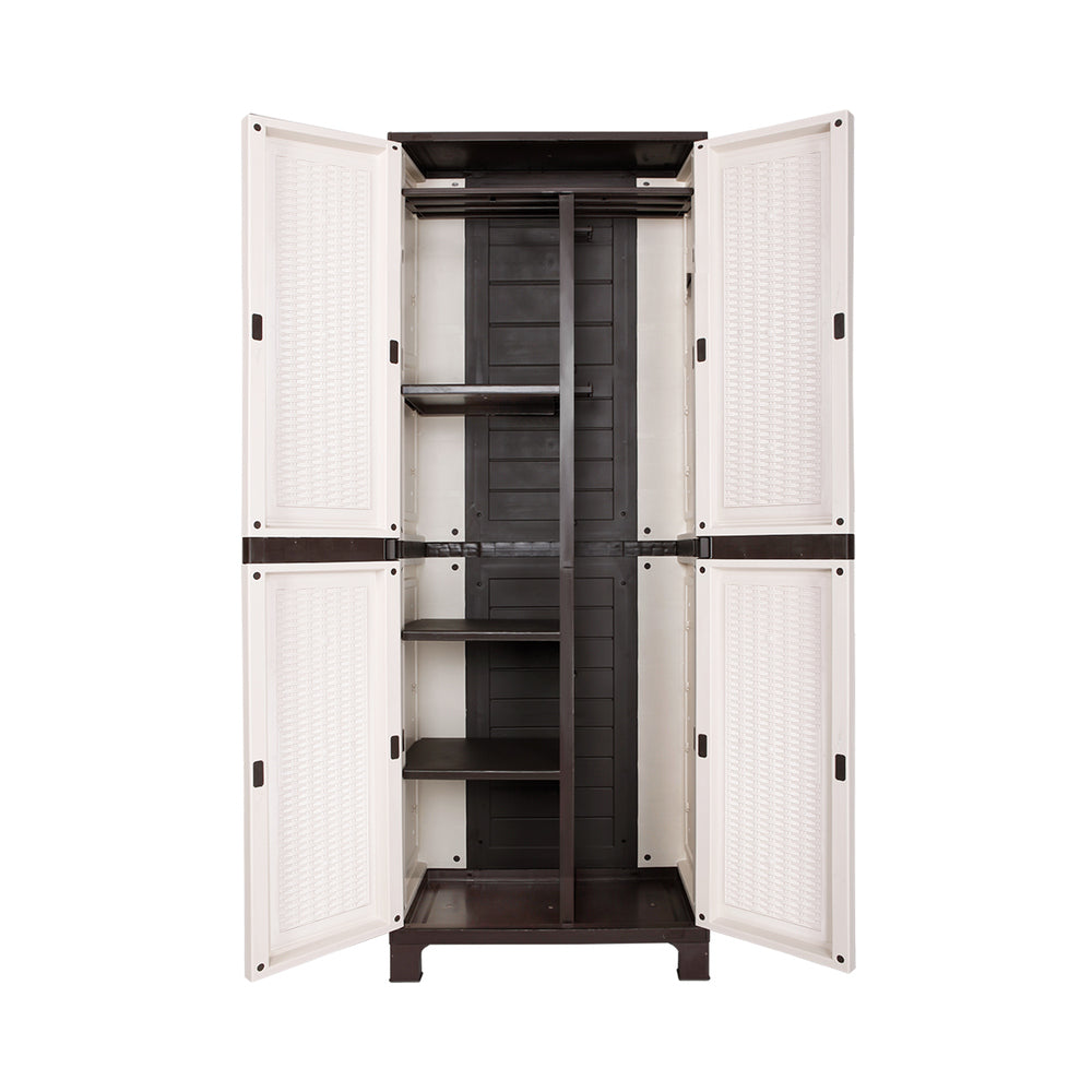Livsip Outdoor Storage Cabinet Adjustable Lockable 6 Hooks