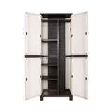 Livsip Outdoor Storage Cabinet Adjustable Lockable 6 Hooks - Rear View