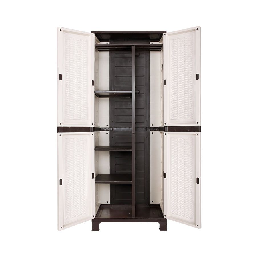 Livsip Outdoor Storage Cabinet Adjustable Lockable 6 Hooks