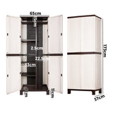 Livsip Outdoor Storage Cabinet Adjustable Lockable 6 Hooks - Close-Up Angle