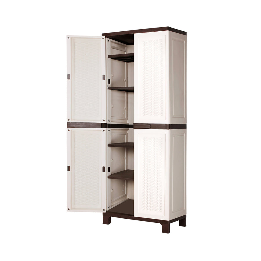 Livsip Outdoor Storage Cabinet Adjustable Lockable 6 Hooks