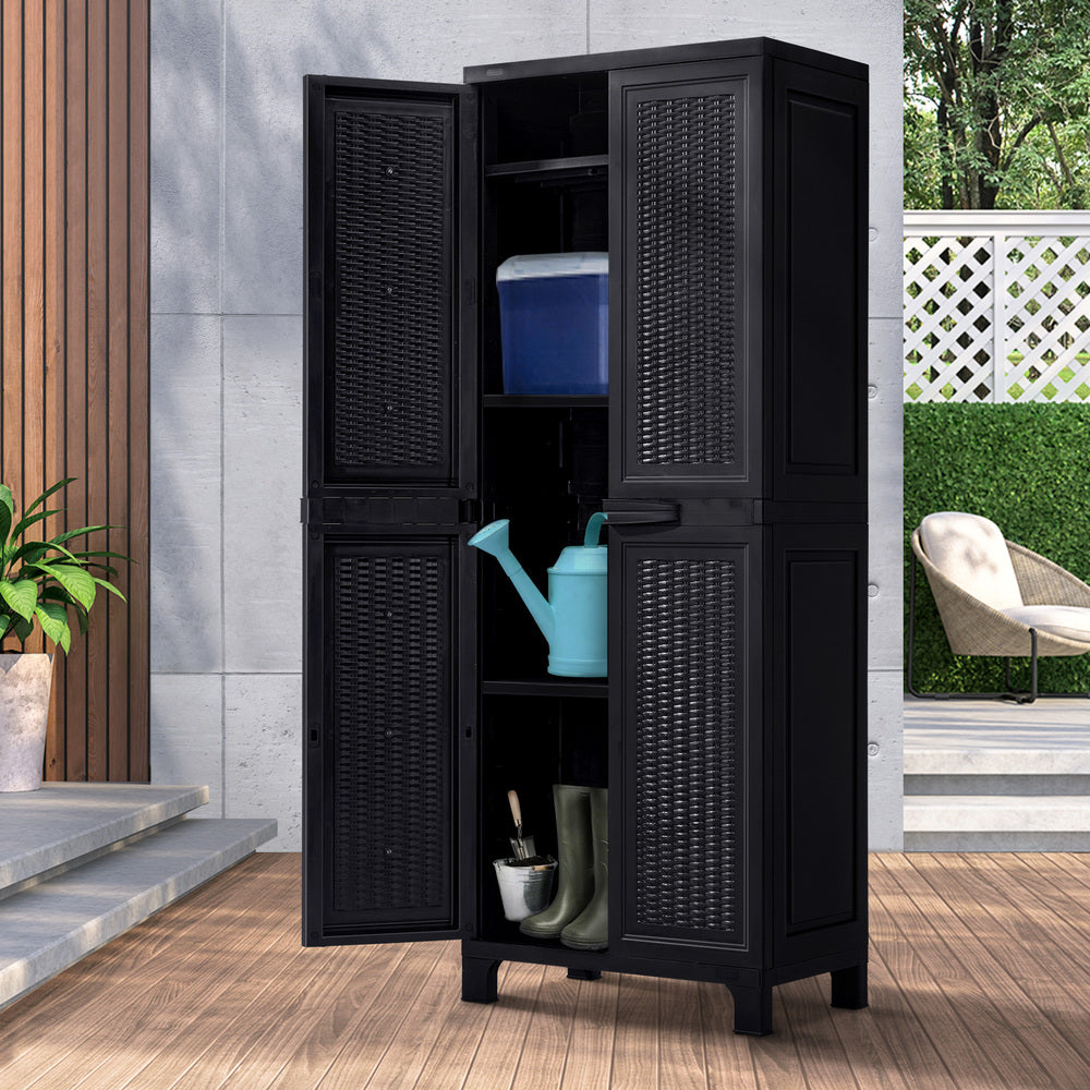 Livsip Outdoor Storage Cabinet Adjustable Tall Black