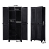 Livsip Outdoor Storage Cabinet Adjustable Tall Black - Close-Up Angle