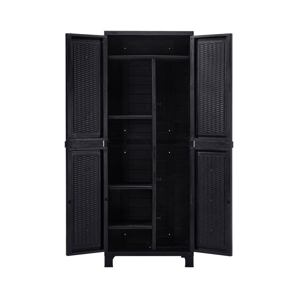 Livsip Outdoor Storage Cabinet Adjustable Tall Black