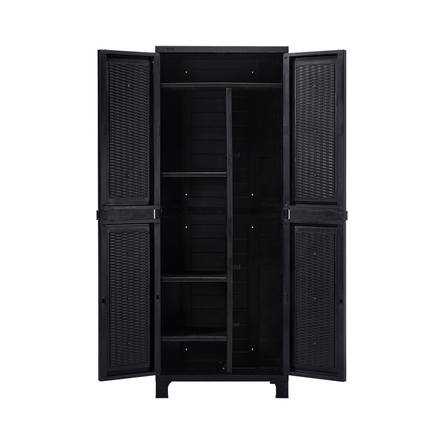 Livsip Outdoor Storage Cabinet Adjustable Tall Black