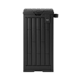 Gardeon Outdoor Trash Cans Polypropylene Patio Hideaway Bin 110L Black - Side View