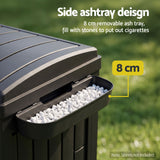 Gardeon Outdoor Trash Cans Polypropylene Patio Hideaway Bin 110L Black - Top-Down View