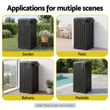 Gardeon Outdoor Trash Cans Polypropylene Patio Hideaway Bin 110L Black - Close-Up Angle