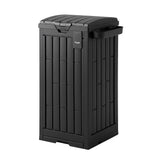 Gardeon Outdoor Trash Cans Polypropylene Patio Hideaway Bin 110L Black - Extra Image
