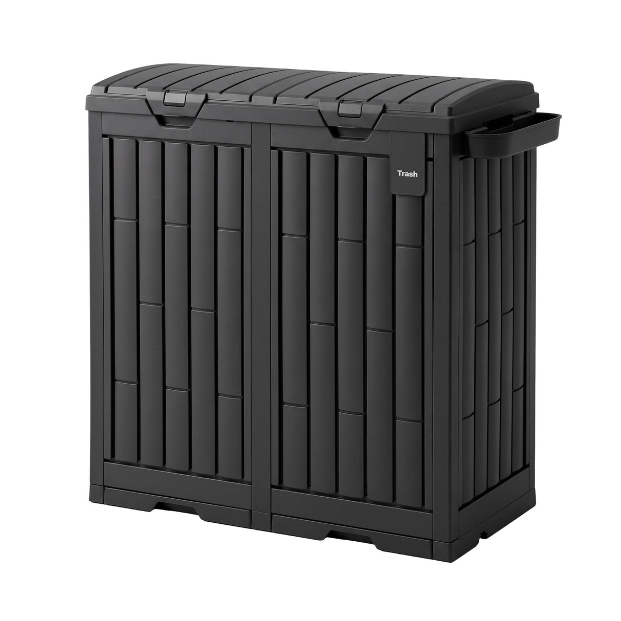 Gardeon Outdoor Trash Cans Dual Compartment Trash Can 220L Black