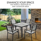 Fortia 4pc Outdoor Dining Chair Set, Furniture for Outside - Front View