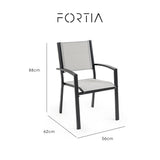Fortia 4pc Outdoor Dining Chair Set, Furniture for Outside - Rear View