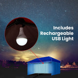 RED TRACK Accessory Pack for 6x3m Blue Gazebo, includes Walls, Wheeled Carry Bag, Rechargeable USB Lamp - Front View