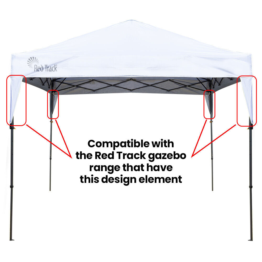 RED TRACK 3x Side Walls for 3x3m Gazebo, White