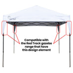 RED TRACK 3x Side Walls for 3x3m Gazebo, White