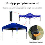 RED TRACK 3.6x2.2m Ultra Compact Folding Gazebo, Carry bag, Portable Outdoor Popup Marquee for Camping Beach, Navy Blue - 45-Degree Angle
