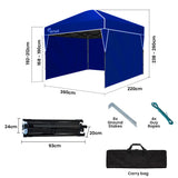 RED TRACK 3.6x2.2m Ultra Compact Folding Gazebo, Walls, Carry bag, Portable Outdoor Popup Marquee for Camping Beach, Navy Blue - Rear View