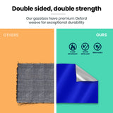 RED TRACK 3x3m Ultra Compact Folding Gazebo, Walls, Carry bag, Portable Outdoor Popup Marquee for Camping Beach, Navy Blue - Top-Down View