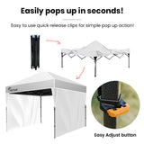 RED TRACK 3x3m Ultra Compact Folding Gazebo, Walls, Carry bag, Portable Outdoor Popup Marquee for Camping Beach, White - 45-Degree Angle