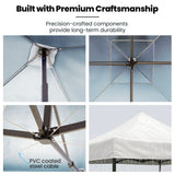 RED TRACK 3x3m Premium Pop Up Gazebo Marquee, Patented Steel Cable Canopy Support System, Wheeled Carry Bag, Side Walls, UV Block, Reinforced Frame, White - 45-Degree Angle