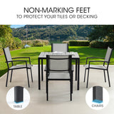 Fortia 5pc Outdoor Dining Furniture Set, 90 x 90cm Table and Chairs Setting for Outside