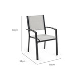 FORTIA 6pc Outdoor Dining Chair Set, for Outside - Rear View