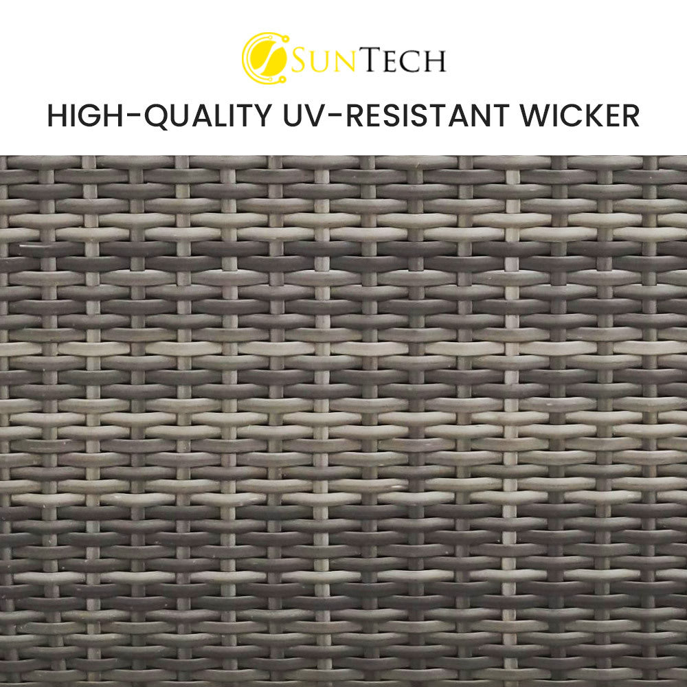 LONDON RATTAN 4 Seater Modular Outdoor Lounge Sofa Setting, Grey