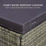 LONDON RATTAN 4 Seater Modular Outdoor Lounge Sofa Setting, Grey - Top-Down View