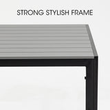 FORTIA 150x90cm Outdoor Dining Table, Rectangular, Furniture for Outside - 45-Degree Angle