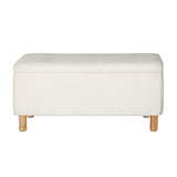 Artiss Storage Ottoman Blanket Box 99cm Teddy Fabric White - Side View