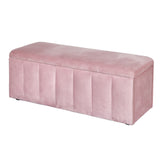 Artiss Storage Ottoman Blanket Box 103cm Velvet Pink - Close-Up Angle