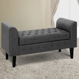 Artiss Storage Ottoman Blanket Box 104cm Linen Grey - Close-Up Angle